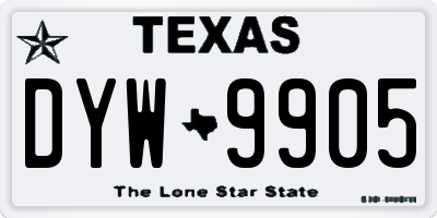 TX license plate DYW9905