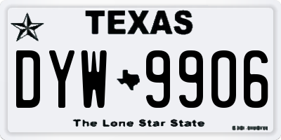 TX license plate DYW9906