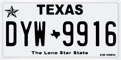 TX license plate DYW9916