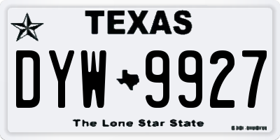 TX license plate DYW9927