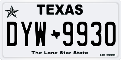 TX license plate DYW9930