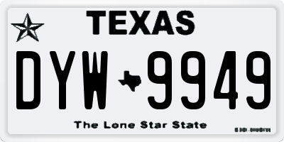 TX license plate DYW9949