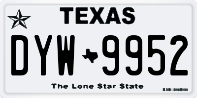 TX license plate DYW9952