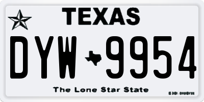 TX license plate DYW9954