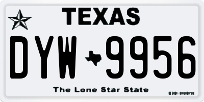TX license plate DYW9956