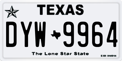 TX license plate DYW9964