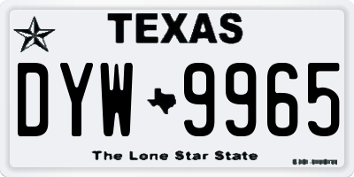 TX license plate DYW9965