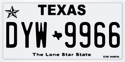 TX license plate DYW9966