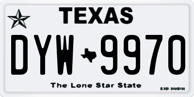 TX license plate DYW9970