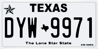 TX license plate DYW9971