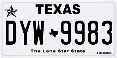 TX license plate DYW9983