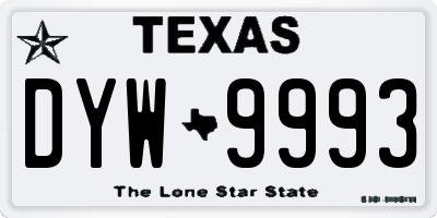 TX license plate DYW9993