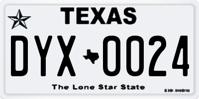 TX license plate DYX0024