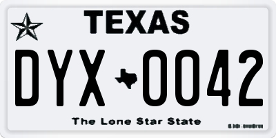 TX license plate DYX0042