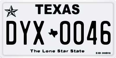 TX license plate DYX0046