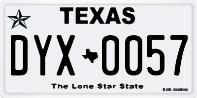 TX license plate DYX0057