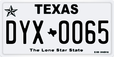 TX license plate DYX0065