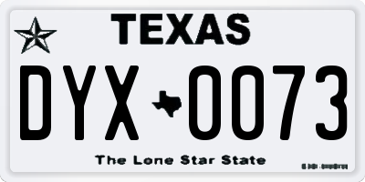 TX license plate DYX0073