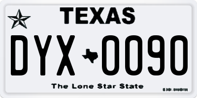 TX license plate DYX0090
