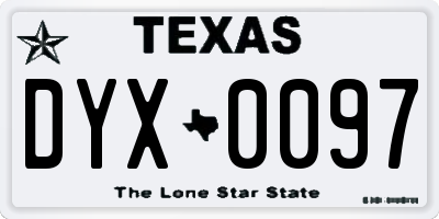 TX license plate DYX0097
