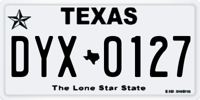 TX license plate DYX0127