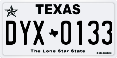 TX license plate DYX0133