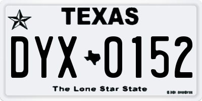 TX license plate DYX0152