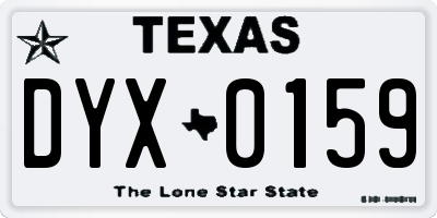 TX license plate DYX0159