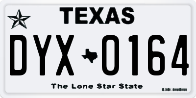 TX license plate DYX0164