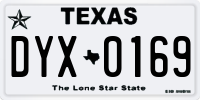 TX license plate DYX0169