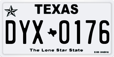 TX license plate DYX0176