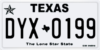 TX license plate DYX0199
