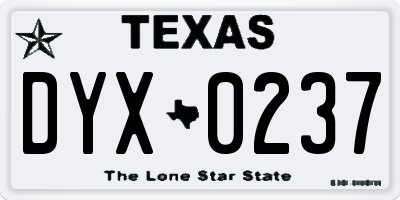 TX license plate DYX0237
