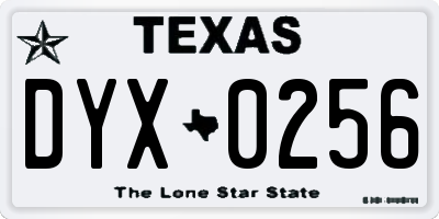 TX license plate DYX0256