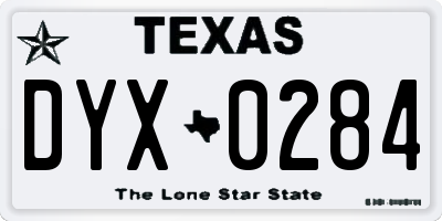 TX license plate DYX0284