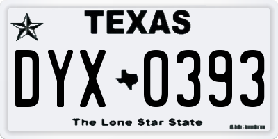 TX license plate DYX0393
