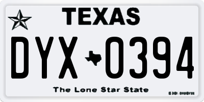 TX license plate DYX0394