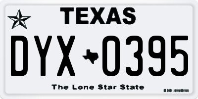 TX license plate DYX0395