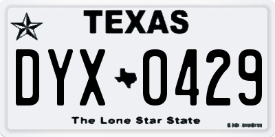 TX license plate DYX0429