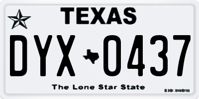 TX license plate DYX0437