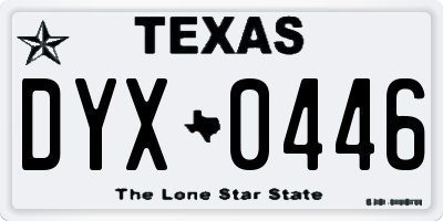 TX license plate DYX0446