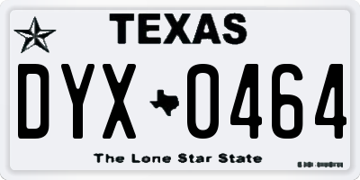 TX license plate DYX0464