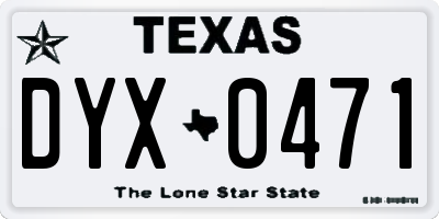 TX license plate DYX0471