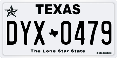 TX license plate DYX0479