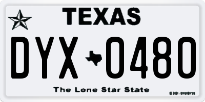 TX license plate DYX0480