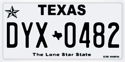 TX license plate DYX0482