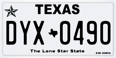TX license plate DYX0490
