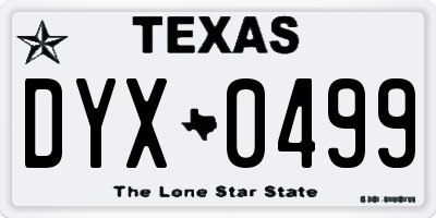 TX license plate DYX0499