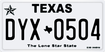 TX license plate DYX0504