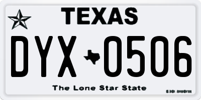 TX license plate DYX0506